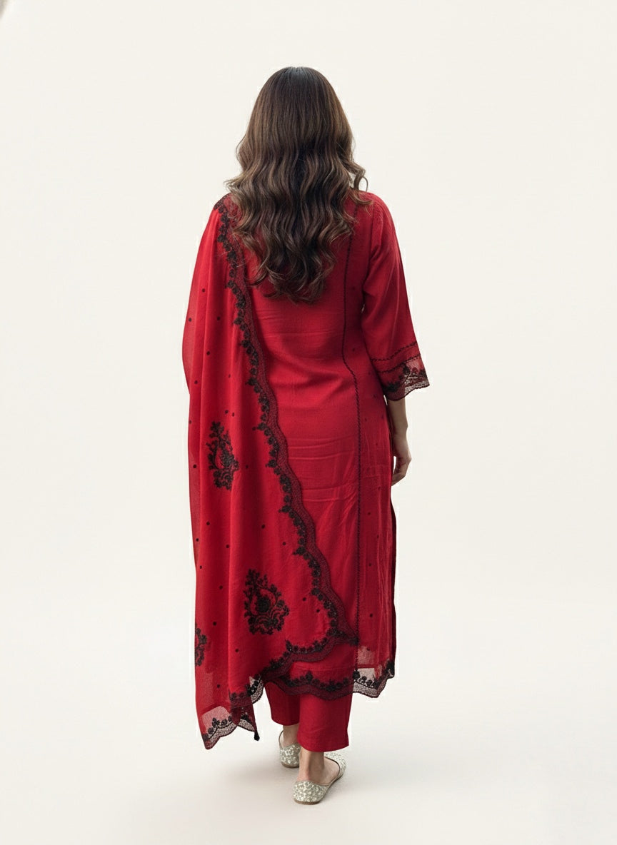 Aline Salwar suit in Crushed Rayon fabric