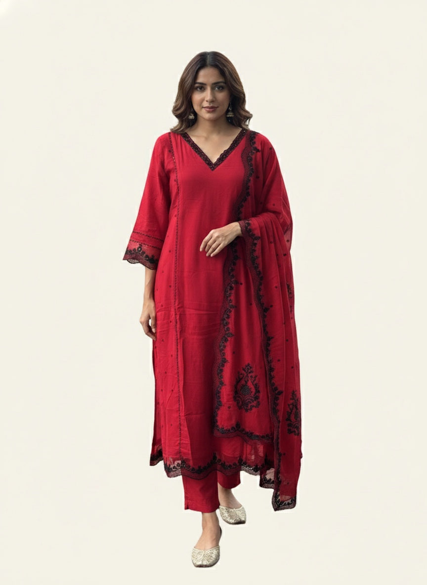 Aline Salwar suit in Crushed Rayon fabric