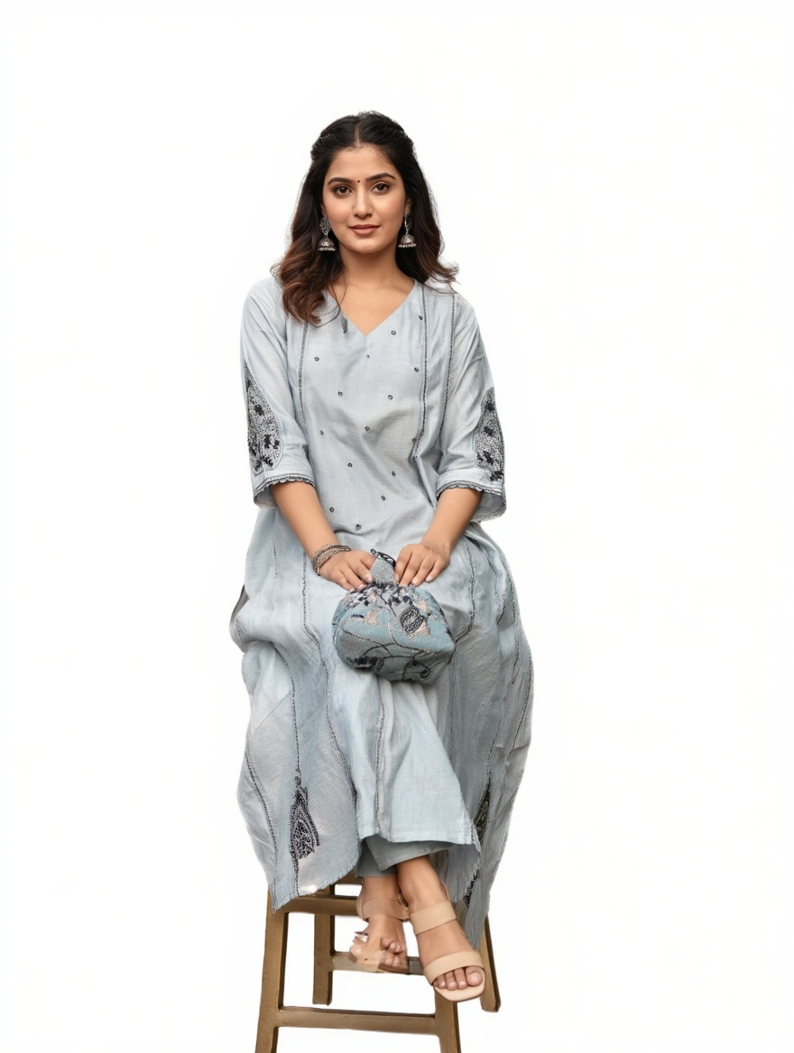 Three panel slited salwar suit