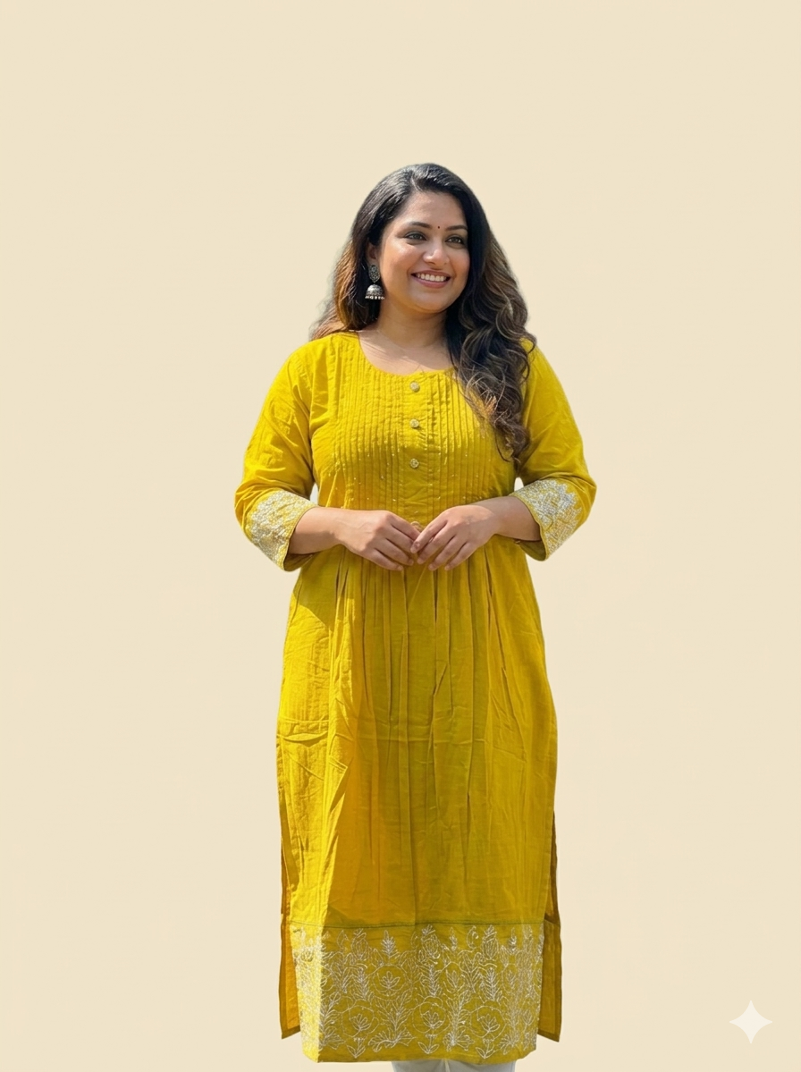 Three Piece Salwar Suit in Cotton