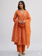 Malai chanderi three piece gathering salwar